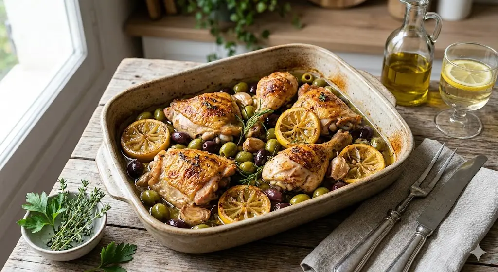 Poulet aux olives et citron