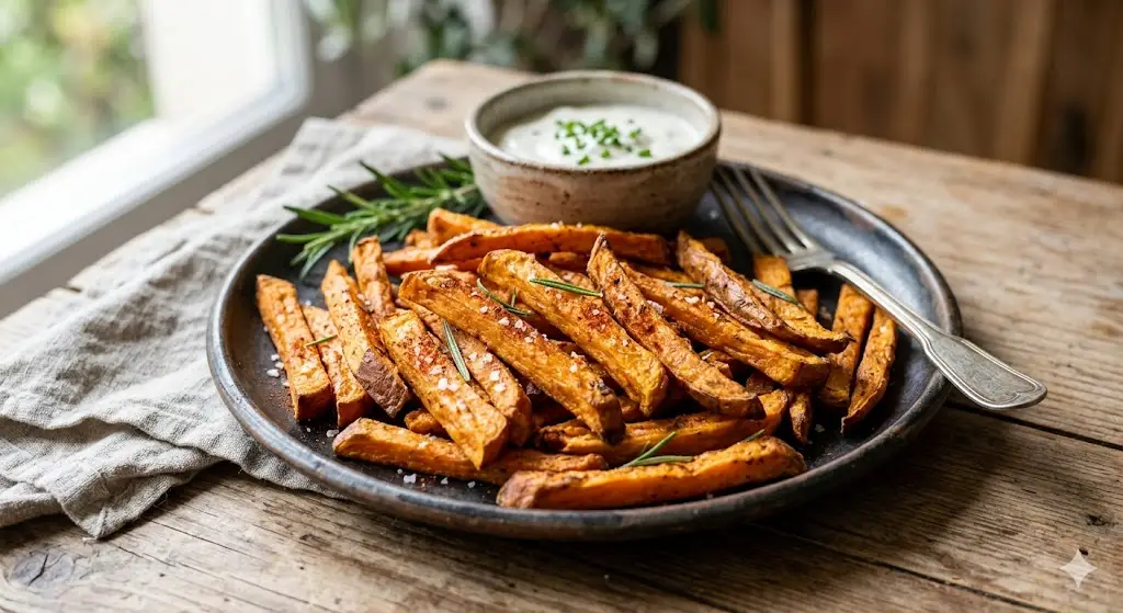 Frites de patate douce au four
