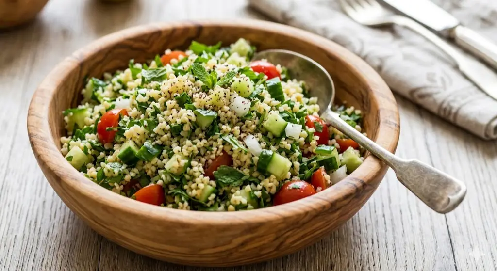 Taboulé au persil, concombre et citron