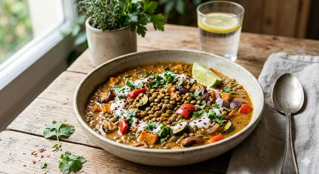 Curry de lentilles au lait de coco