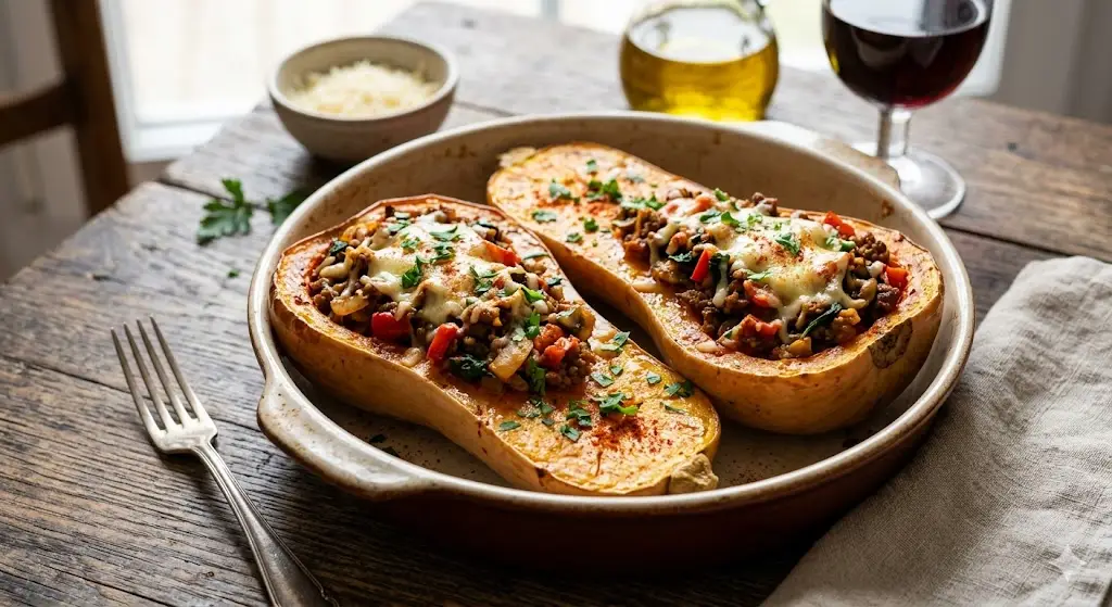 Courge farcie à la viande hachée
