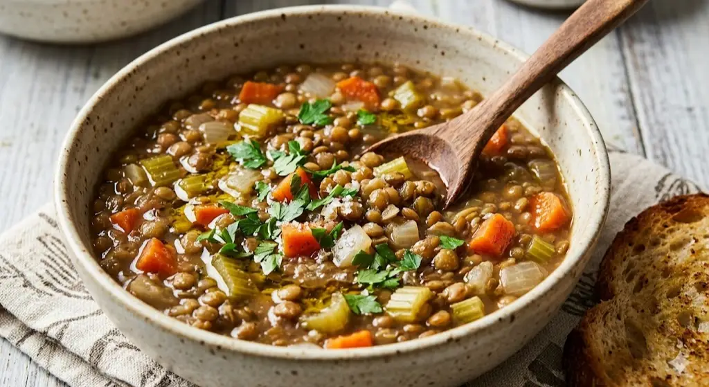 Soupe de lentilles aux carottes et céleri
