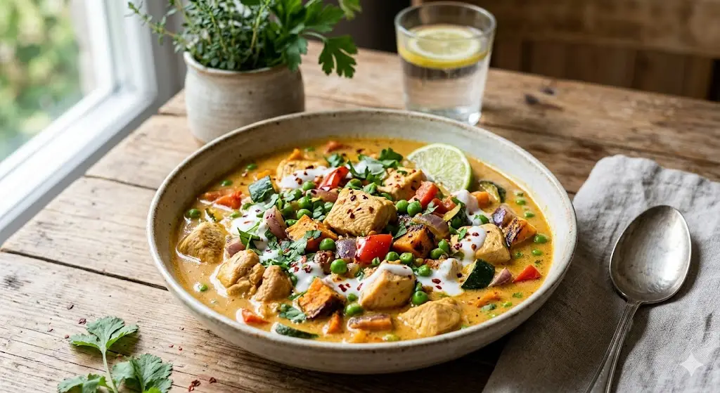 Curry de poulet au lait de coco sans riz