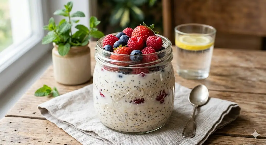 Overnight oats aux fruits rouges